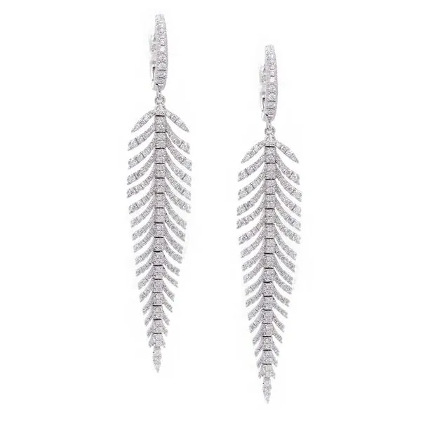 Diamond Feather Earrings Joe Escobar Diamonds Campbell, CA