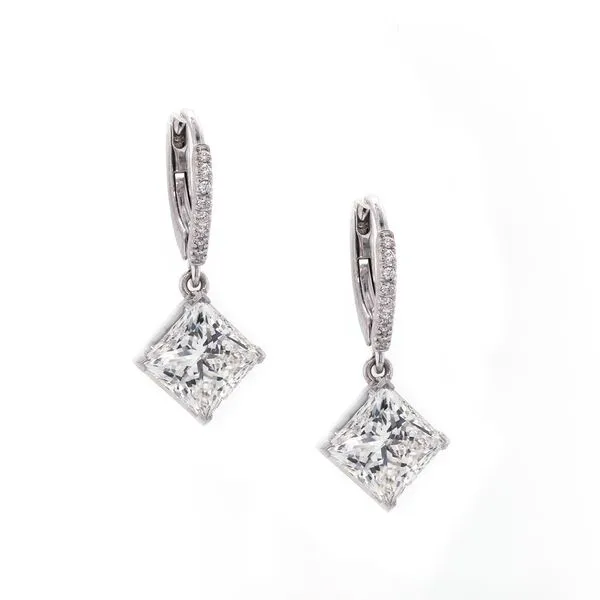 Princess Cut Diamond Drop Earrings Joe Escobar Diamonds Campbell, CA