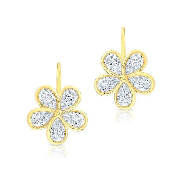 Rahaminov Flower Diamond Drop Earrings Joe Escobar Diamonds Campbell, CA