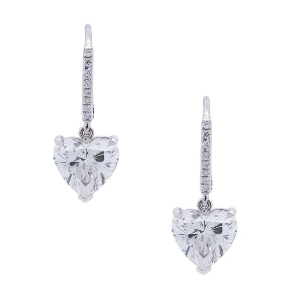 Heart Shaped Diamond Drop Earrings Joe Escobar Diamonds Campbell, CA