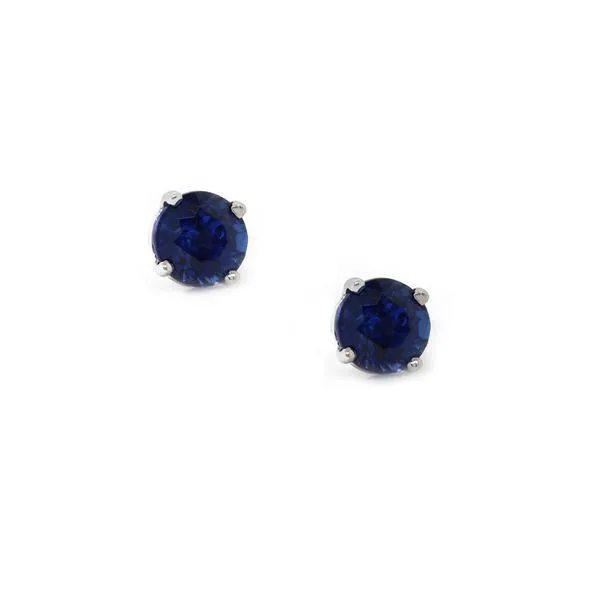Round Sapphire Stud Earrings 1.26ct twt Joe Escobar Diamonds Campbell, CA