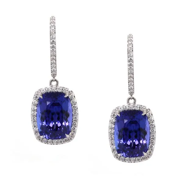 Cushion Tanzanite Drop Earrings Joe Escobar Diamonds Campbell, CA