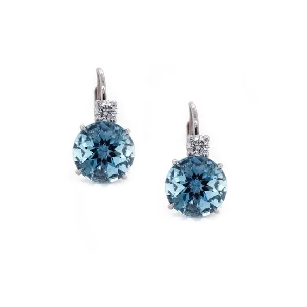 Aquamarine and Diamond Drop Earrings Joe Escobar Diamonds Campbell, CA