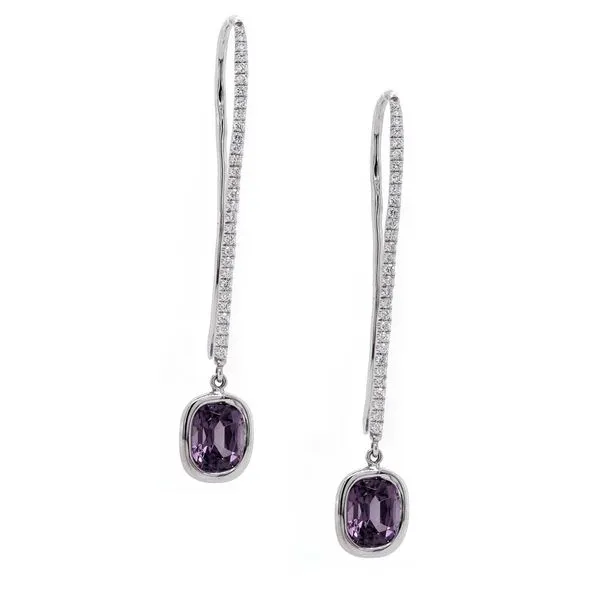 Purple Spinel Diamond Wire Earrings Joe Escobar Diamonds Campbell, CA