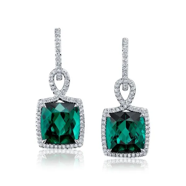 Green Tourmaline Diamond Drop Earrings Joe Escobar Diamonds Campbell, CA