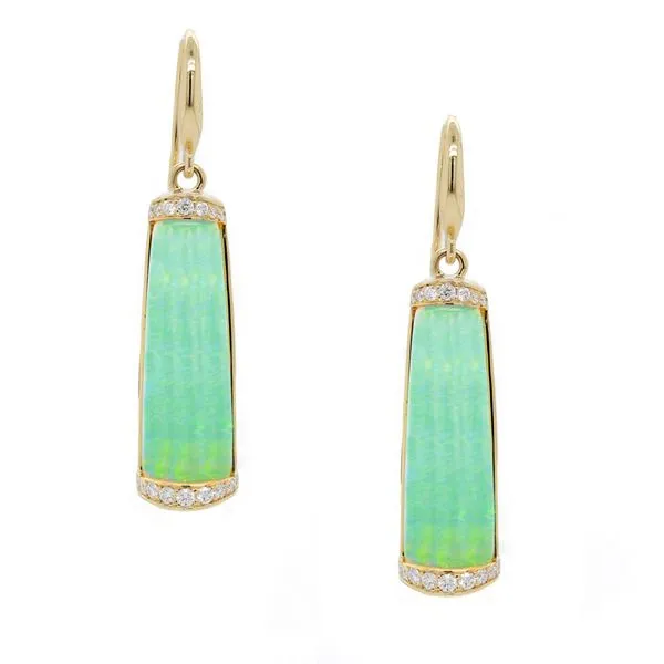 Fire Opal Drop Earrings Joe Escobar Diamonds Campbell, CA