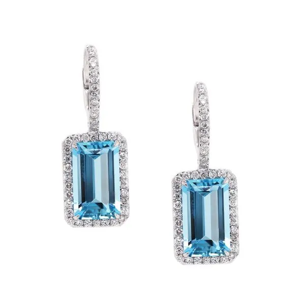 Aquamarine Halo Earrings Joe Escobar Diamonds Campbell, CA