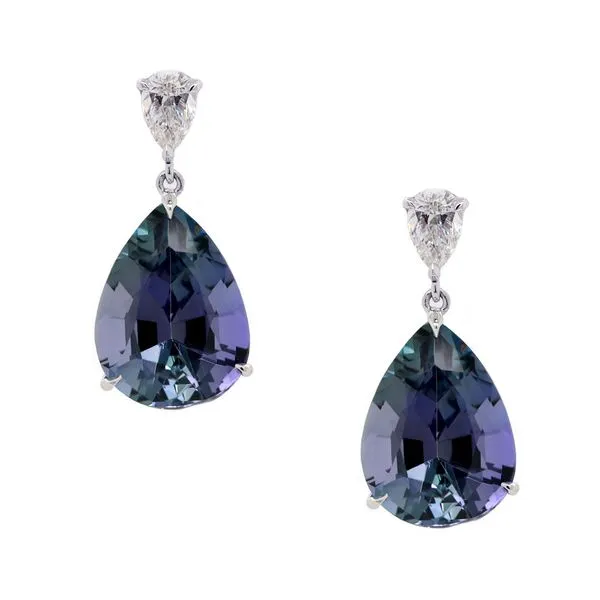 Tanzanite Pear Drop Earrings Joe Escobar Diamonds Campbell, CA