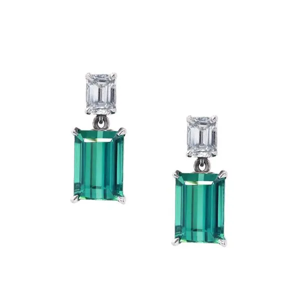 Green Tourmaline Drop Earrings Joe Escobar Diamonds Campbell, CA