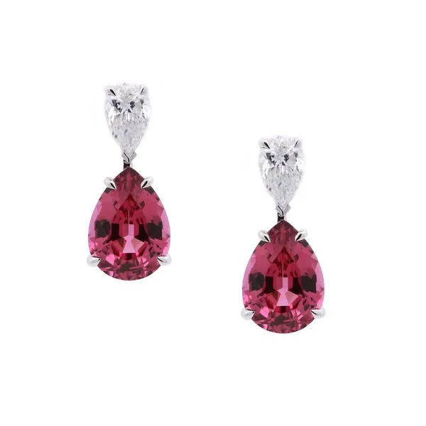 Pear Garnet Drop Earrings Joe Escobar Diamonds Campbell, CA