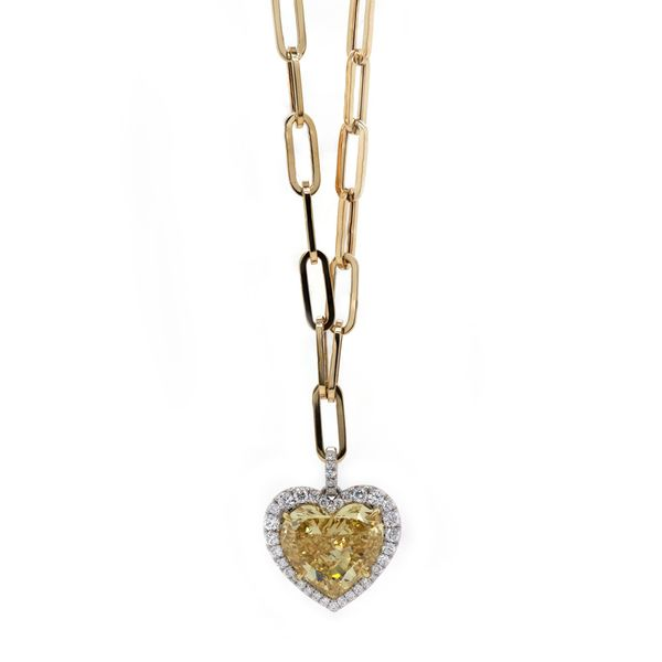 Yellow Diamond Heart Halo Pendant Joe Escobar Diamonds Campbell, CA