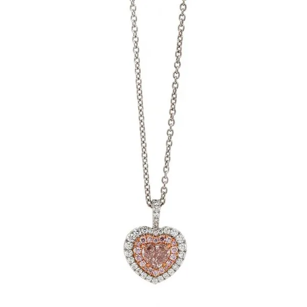 Heart Shaped Pink Diamond Halo Pendant Joe Escobar Diamonds Campbell, CA