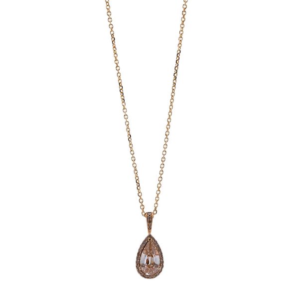 Caramel Color Pear Diamond Halo Pendant Joe Escobar Diamonds Campbell, CA