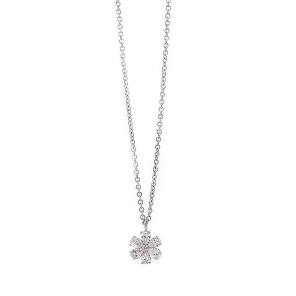 Petite Diamond Flower Pendant Joe Escobar Diamonds Campbell, CA