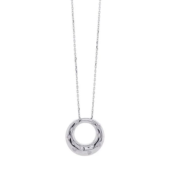 Flush Set Diamond Circle Pendant Joe Escobar Diamonds Campbell, CA