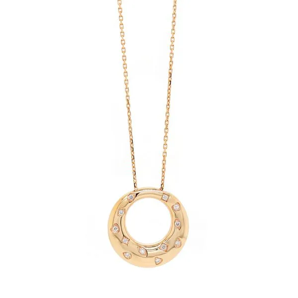 Rose Gold Diamond Circle Pendant Joe Escobar Diamonds Campbell, CA