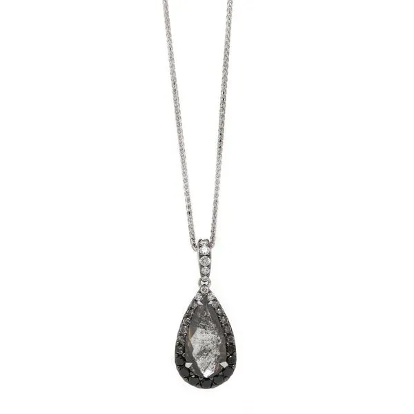 Pear Black Diamond Ombre Halo Pendant Joe Escobar Diamonds Campbell, CA
