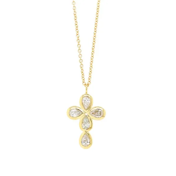 Rahaminov Design Pear Diamond Cross Pendant Joe Escobar Diamonds Campbell, CA