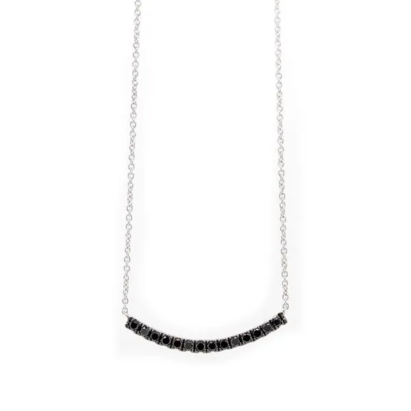 Curved Bar Black Diamond Necklace Joe Escobar Diamonds Campbell, CA