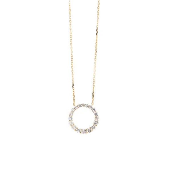 Diamond Circle Pendant Yellow Gold Joe Escobar Diamonds Campbell, CA