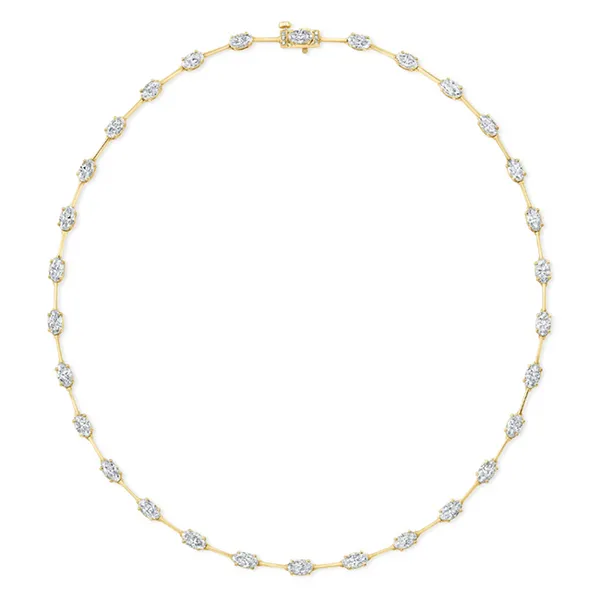 Yellow Gold Diamond Bar Necklace Joe Escobar Diamonds Campbell, CA