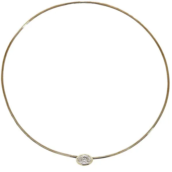Yellow Gold Diamond Solitaire Collar Necklace Joe Escobar Diamonds Campbell, CA