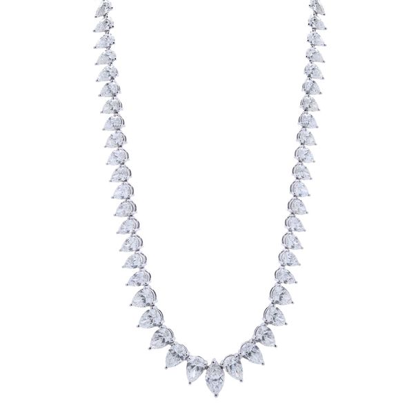 Pear Shaped Diamond Tennis Necklace Joe Escobar Diamonds Campbell, CA