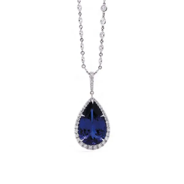 Tanzanite Halo Pendant Joe Escobar Diamonds Campbell, CA