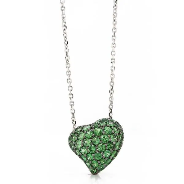 Tsavorite Freeform Heart Pendant Joe Escobar Diamonds Campbell, CA