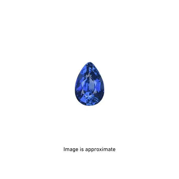 Blue Sapphire Pear Pendant with Diamond Halo Image 2 Joe Escobar Diamonds Campbell, CA