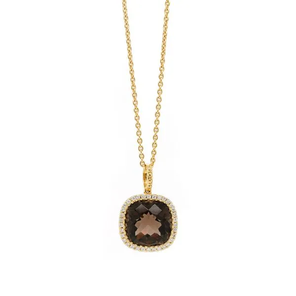 Smokey Quartz Halo Pendant Joe Escobar Diamonds Campbell, CA