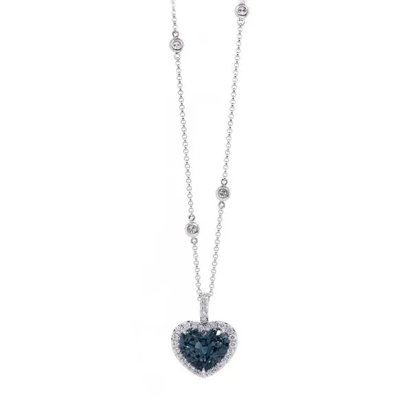 Heart Violet Spinel Halo Pendant Joe Escobar Diamonds Campbell, CA