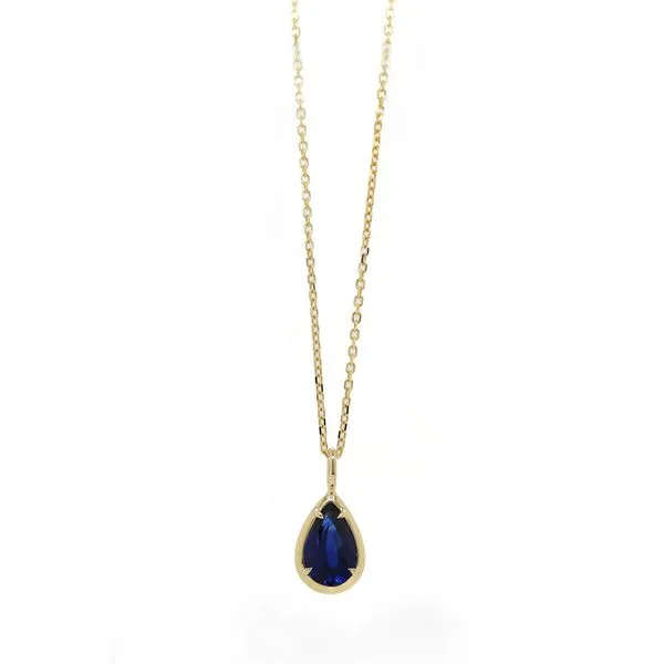 Pear Sapphire Solitaire Pendant Joe Escobar Diamonds Campbell, CA