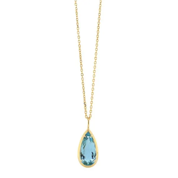 Pear Aquamarine Pendant Joe Escobar Diamonds Campbell, CA