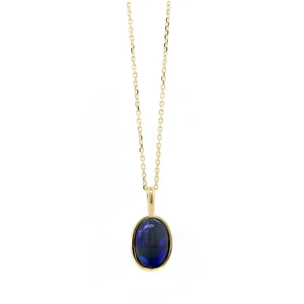 Black Opal Bezel Set Pendant Joe Escobar Diamonds Campbell, CA