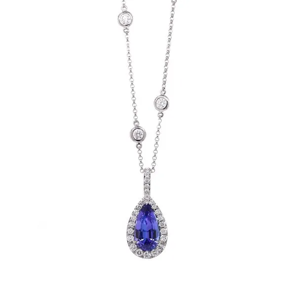 Pear Tanzanite Halo Pendant Joe Escobar Diamonds Campbell, CA