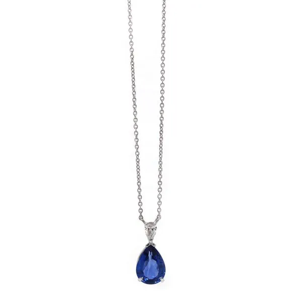 Blue Sapphire Drop Pendant Joe Escobar Diamonds Campbell, CA