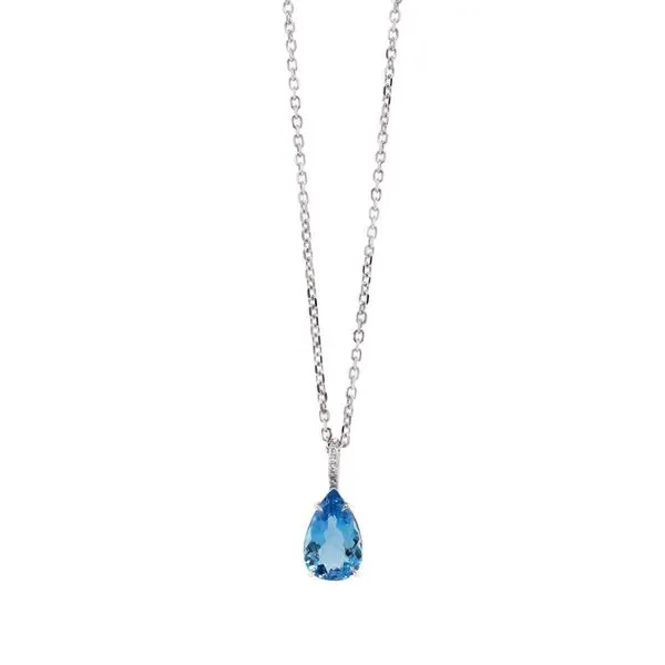 Pear Aquamarine and Diamond Pendant Joe Escobar Diamonds Campbell, CA