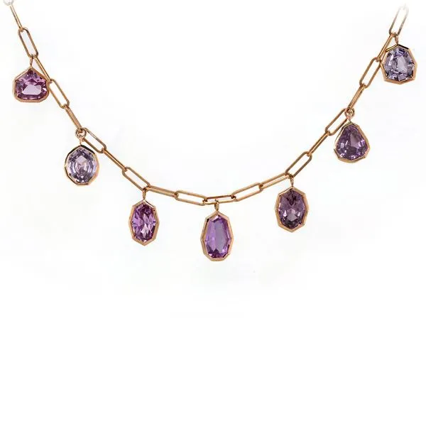 Purple Sapphire Paperclip Necklace Joe Escobar Diamonds Campbell, CA