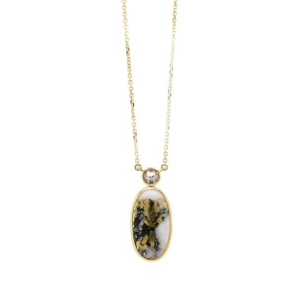 Gold in Quartz Custom Bezel Pendant Joe Escobar Diamonds Campbell, CA
