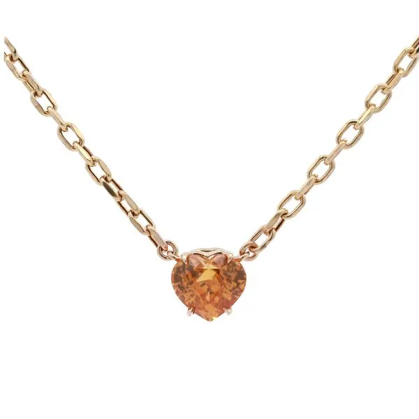 Golden Zircon Heart Solitaire Pendant Joe Escobar Diamonds Campbell, CA