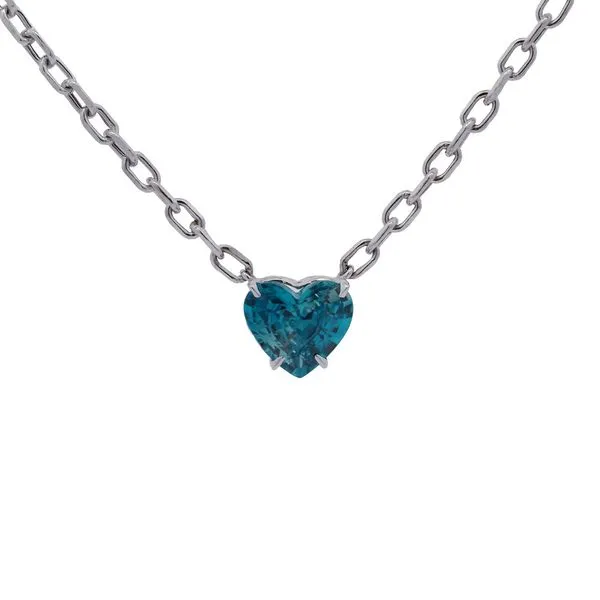 Heart Blue Zircon Solitaire Pendant Joe Escobar Diamonds Campbell, CA