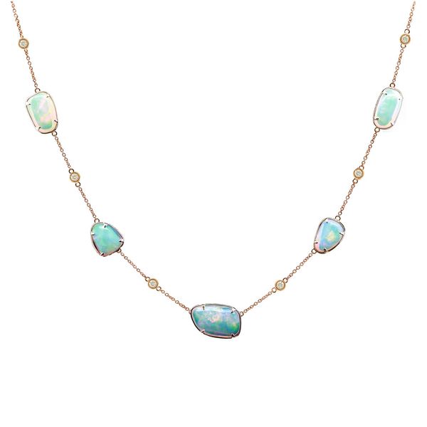 Opal and Diamond Necklace Joe Escobar Diamonds Campbell, CA