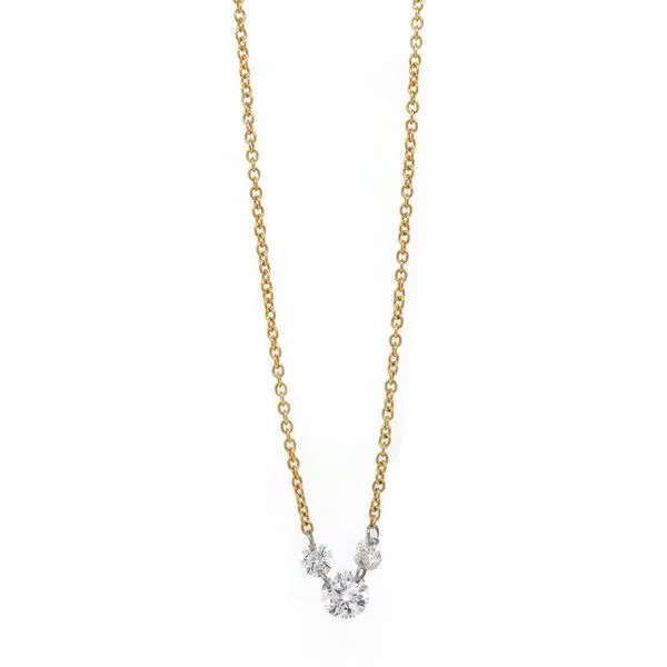 Pierced Diamond Three Stone Necklace Joe Escobar Diamonds Campbell, CA