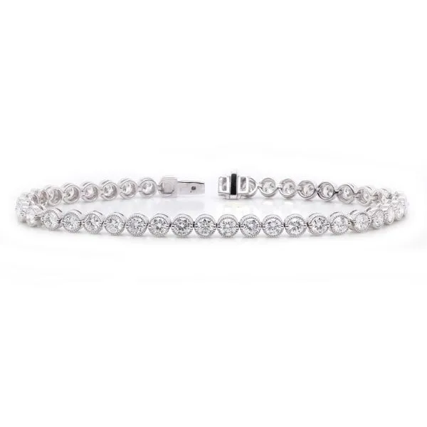 White Gold Diamond Bezel Bracelet 5ct twt Joe Escobar Diamonds Campbell, CA