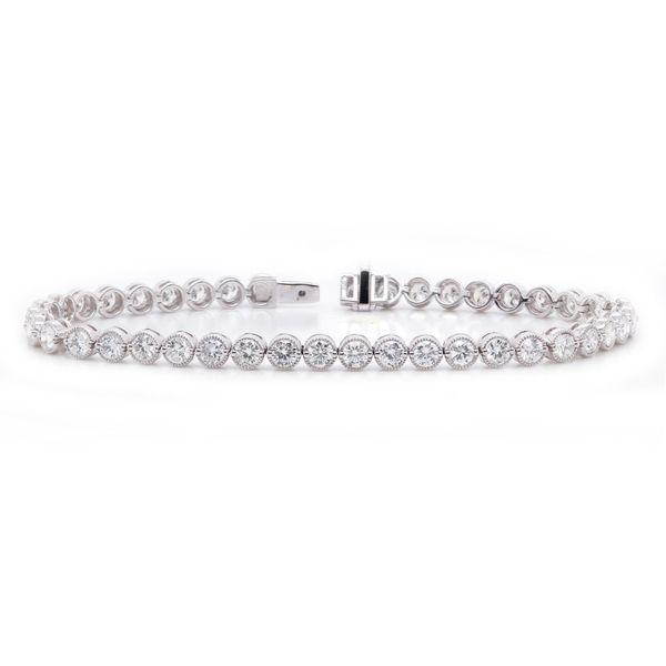 White Gold Diamond Bezel Bracelet 5ct twt Joe Escobar Diamonds Campbell, CA