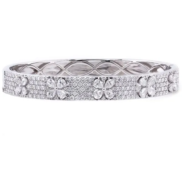 Clover Design Diamond Bangle Bracelet Joe Escobar Diamonds Campbell, CA