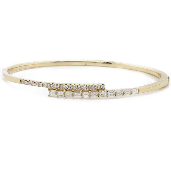 Diamond Bypass Bangle Bracelet Yellow Gold Joe Escobar Diamonds Campbell, CA