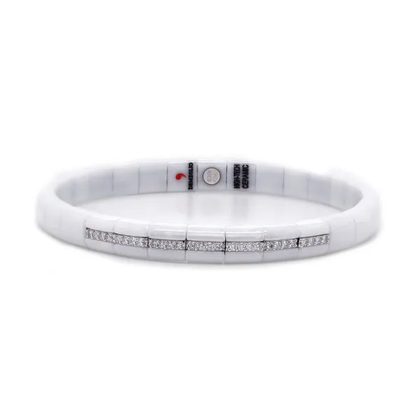 Roberto Demeglio Diamond Ceramic Bracelet White Joe Escobar Diamonds Campbell, CA