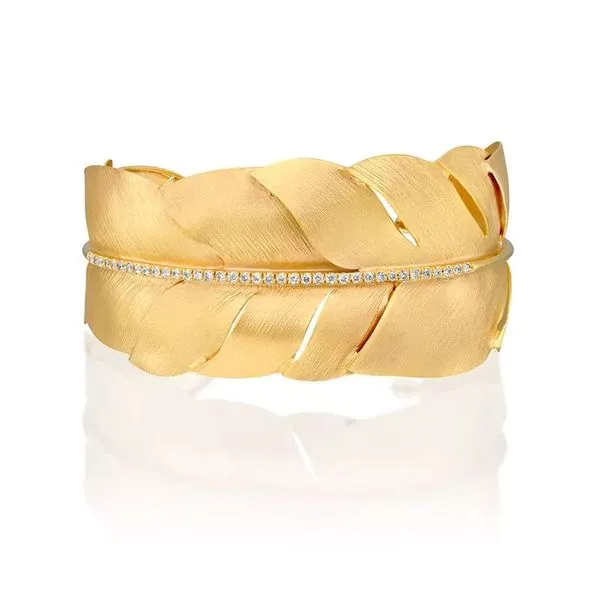 Marika Design Diamond Feather Bangle Bracelet Joe Escobar Diamonds Campbell, CA